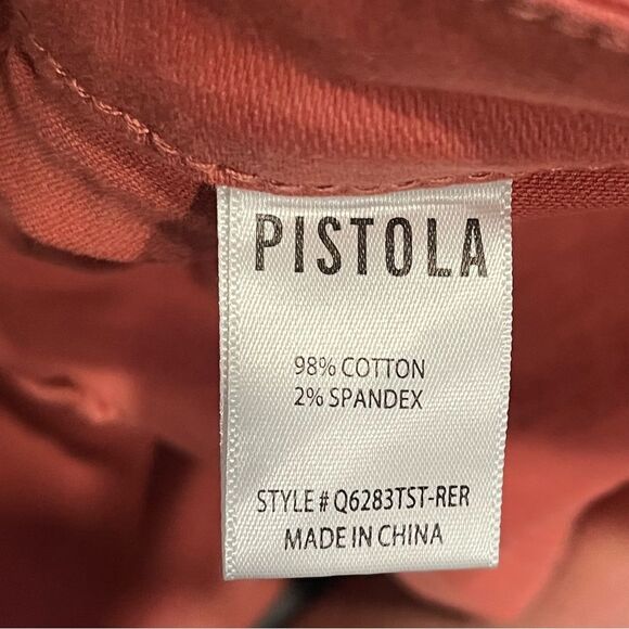 NWT Pistola High Rise Button Fly Straight Leg Denim Jeans Red Rock Size 28 - Picture 7 of 8